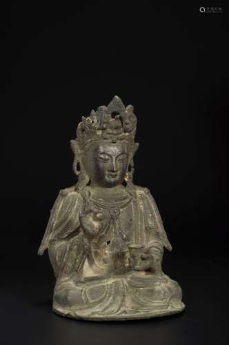 A COPPER AVALOKITESHVARA STATUE