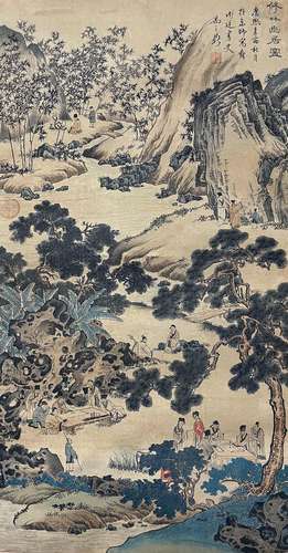 A CHINESE LANDSCAPE PAINTING,YU ZHIDING MARK