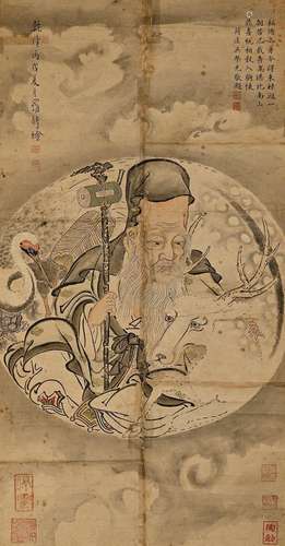 A CHINESE IMMORTAL PAINTING,LUO PIN MARK