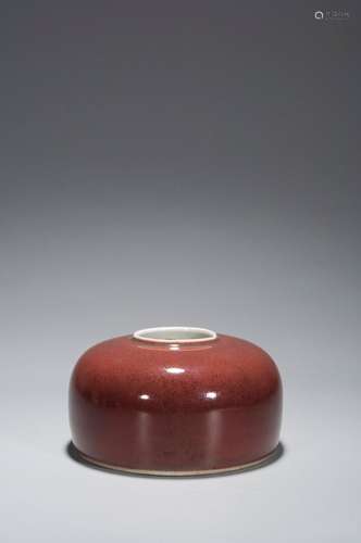 A RED GLAZE WATER POT