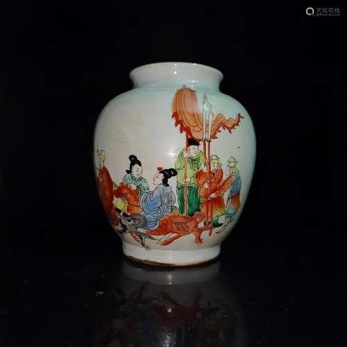 Chinese Porcelain Handmade Exquisite Figures Pattern Pots 13...