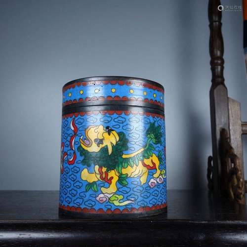 Chinese Cloisonne Handmade Exquisite Lion Pattern Pot 11008