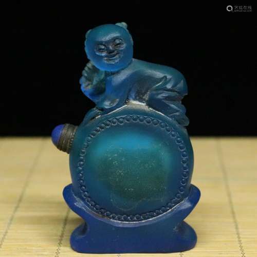 Chinese Old Beijing Colored Glaze Handmade Exquisite Snuff B...