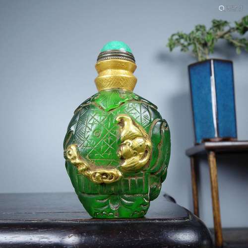 Chinese Old Beijing Glaze Handmade Exquisite Snuff Bottle 73...