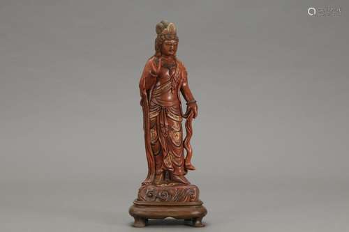 Shoushan stone, guanyin stands resembleSize: at the end of 3...