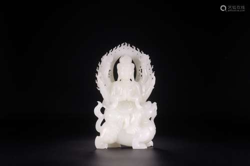 Six arm, hetian jade guanyin caveThere is a old injury at th...