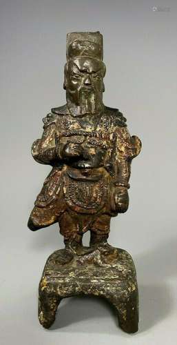 Very Fine China Chinese Bronze Figure of a Warrior Ming Dyna...