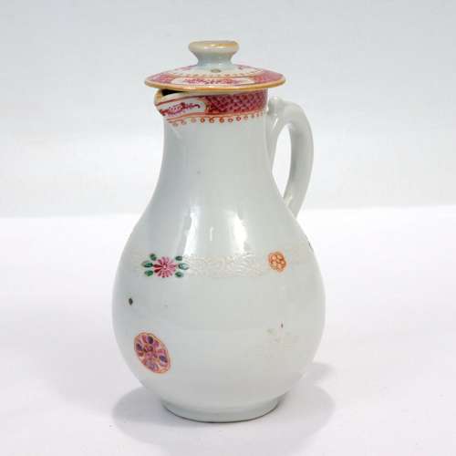 Antique 18th Century Chinese Export Cream or Milk Jug with L...