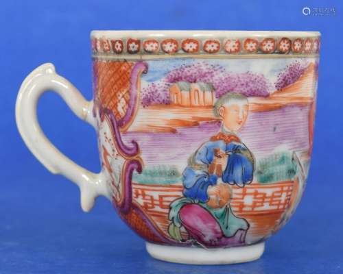 Chinese Export Porcelain Cup Musicians Playing Instruments Q...