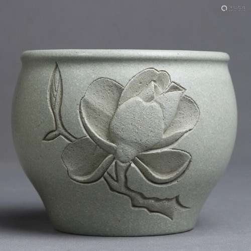 180ML 3"Collect Chinese Yixing Zisha Pottery Benshan Gr...