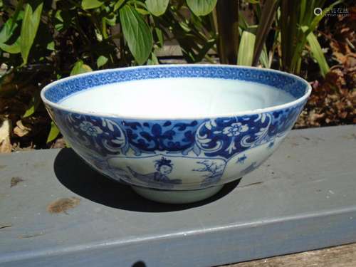 Chinese antique hand painted bowl 10 1/4 inch diameter nice ...