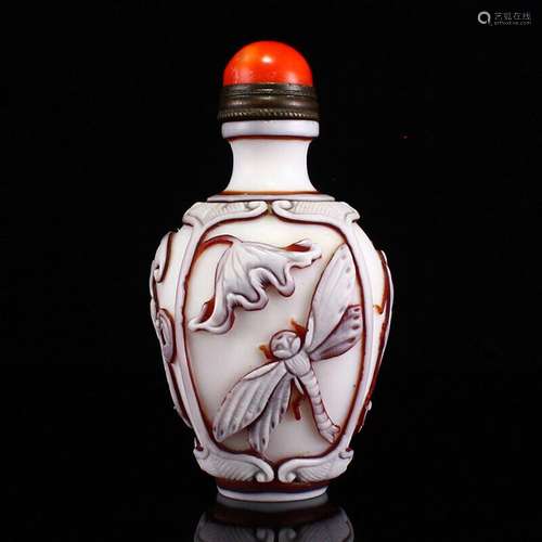 Chinese Antique Qing Dynasty Qianlong Maek Ancient Glass Snu...