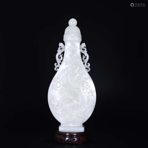 Hetian jade ssangyong's ears size 26 cm high 11.5 cm thi...