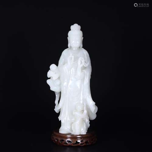 Hetian jade guanyin Zi furnishing articles size 23 cm width ...