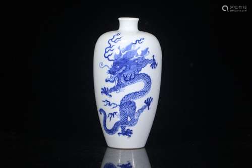 , blue and white dragon bottle, played with neat delicate, t...