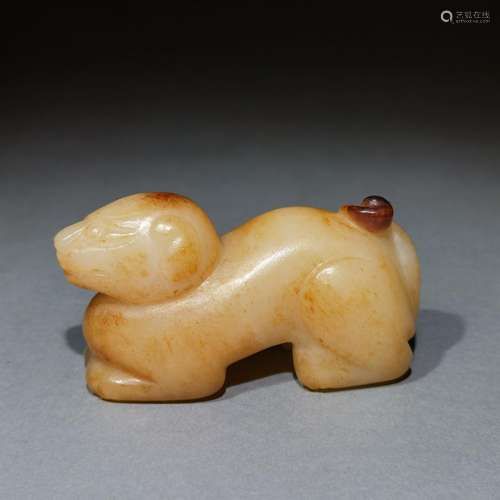 Hetian jade beast furnishing articlesSize: 7.8 * 3.5 * 4.2 c...