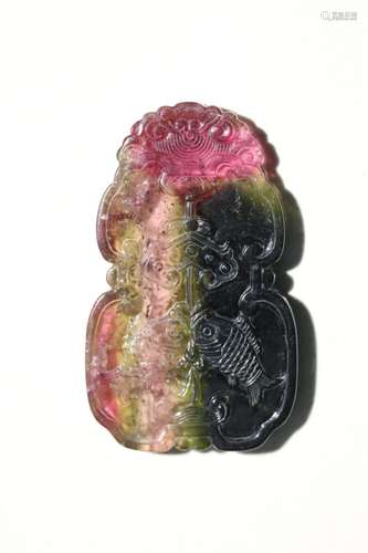 Multicolor tourmaline auspicious than gourd shape brandSize:...