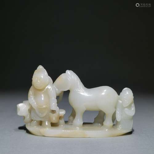 Hetian jade horse furnishing articlesSize: 10.3 * 3.5 * 6 cm...