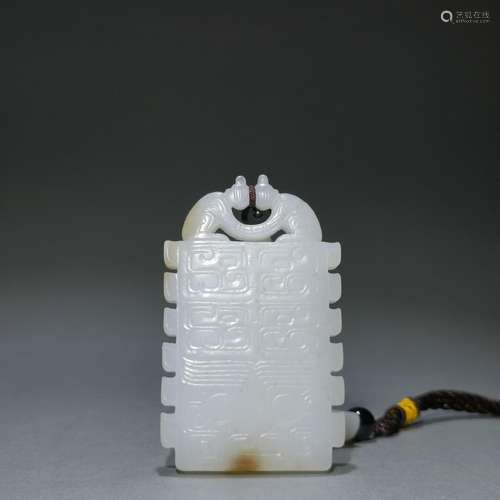 Hetian jade palindrome wek-jinSize: 4.8 * 0.9 * 8 cm weighs ...