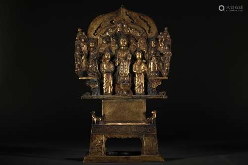 Liao, bronze and gold Buddha is like a statueSize: 19 * 8.3 ...