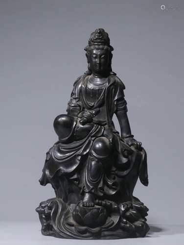 Lobular red sandalwood hand-carved guanyin cave furnishing a...