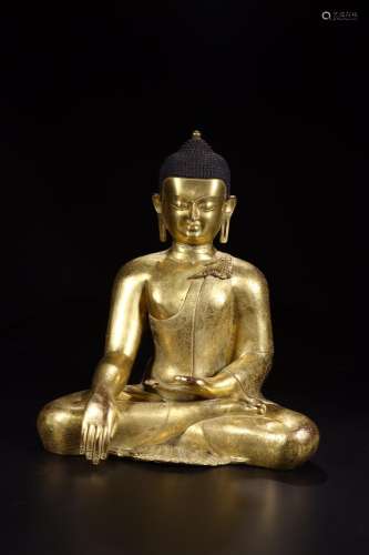 W number 4262: copper gilding, shakyamuni Buddha statueSize:...