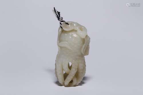 Number: CD1248: hetian white jade carving bergamot188 g 9.1 ...