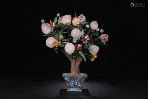 Mana burn: pink peach bonsai (character flower pot)Size: hig...