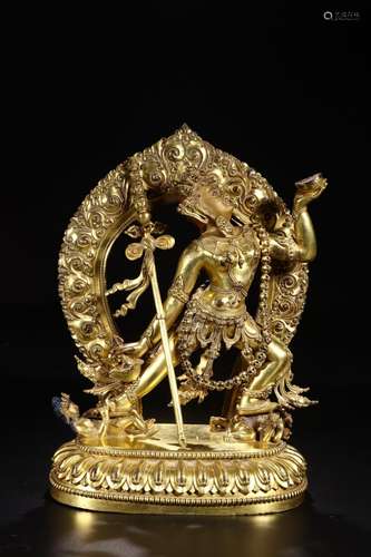 W number 4112: copper and gold dakini stands resembleSize: 1...