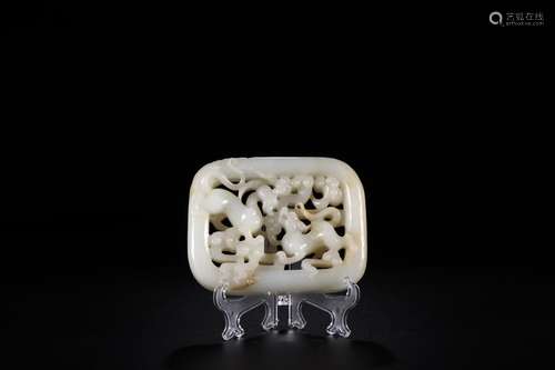 Hetian jade carved wek-jin and kirinSpecification high 8.8 c...