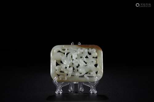 Hetian jade is exquisite moist hollow carved ganoderma lucid...