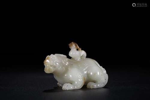 Hetian jade wait manual aniseed carved too less lion lion fu...