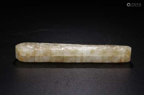 W number 4137Hetian jade harp fragrance boxSize: 17 cm long ...