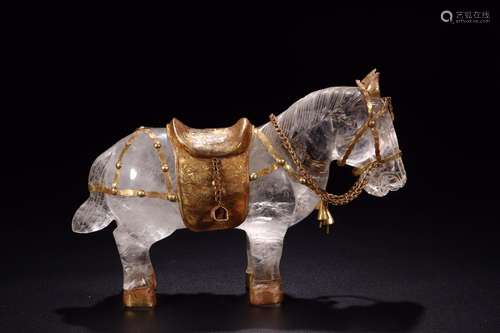 Liao : crystal package golden horse furnishing articles21 cm...