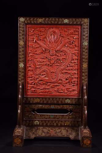 : carved lacquerware YunLongWen plaqueSize: 30 cm long 20 cm...