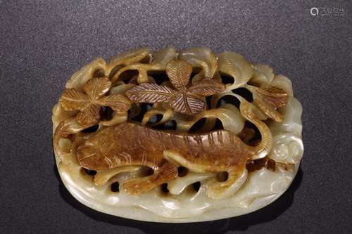 : hetian jade tiger wear the flower childSize: 9 cm wide and...