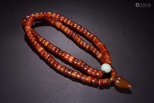 agate stone beadle bead necklace1.3 cm wide weighs 390 gThis...