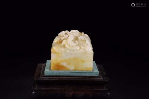 : hetian jade longnu verse four sides to printSize: 8.1 cm h...