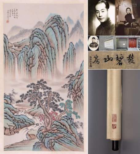 CHINESE SCROLL PAINTING OF MOUNTAIN VIEWS SIGNED BY WU QINMU