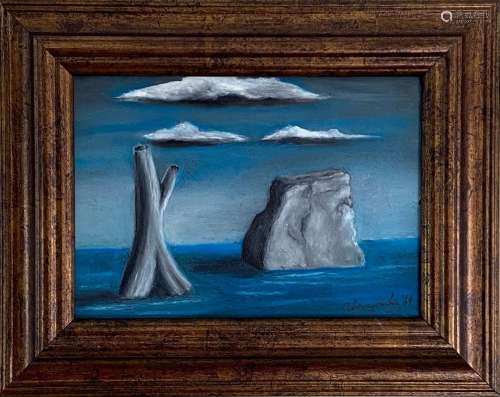 GERTRUDE ABERCROMBIE 1909-1977 OIL PAINTING ON MASONITE WITH...