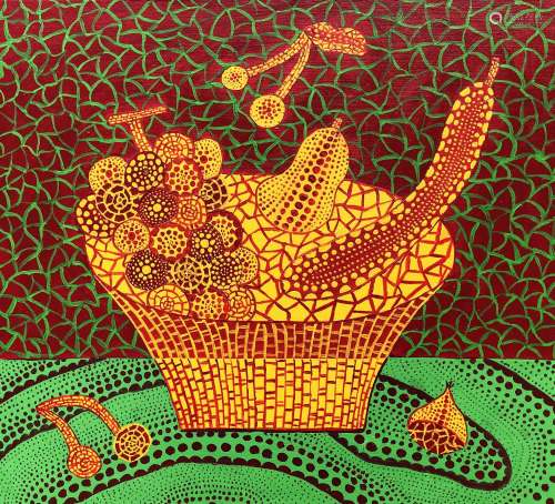 OIL PAINTING ON CANVAS SIGNED BY YAYOI KUSAMA<br />