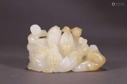 Hetian jade fish weng furnishing articles, the elders are ki...