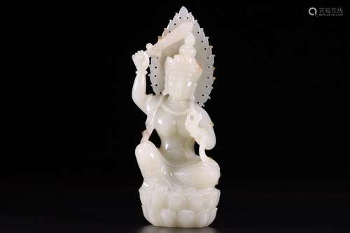 Hetian jade Buddha statue furnishing articlesSize: 20 cm hig...