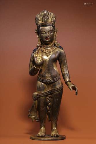 Copper and gold guanyin stands resemble the 17th centurySize...