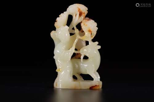 Hetian jade the lad play deer furnishing articles8 cm tall, ...