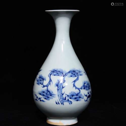 Blue and white shochiku MeiWen okho spring bottle of 25 x13....