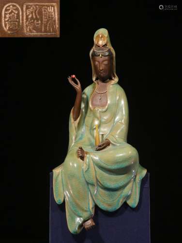 . Beautiful SAN shek wan hang kiln glaze guanyin cave furnis...