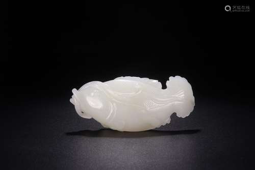 , hotan white jade mandarin fishSize: 10 x4. 4 x2. 4 cm, wei...