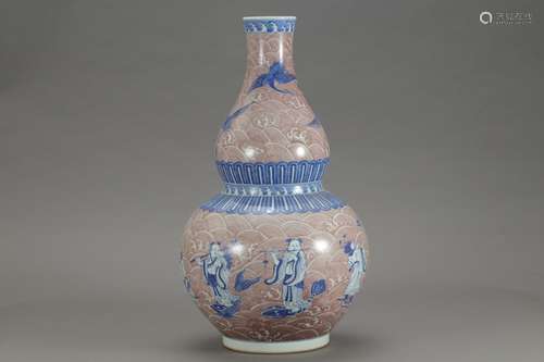 , "" blue and white youligong ensemble gourd bottl...