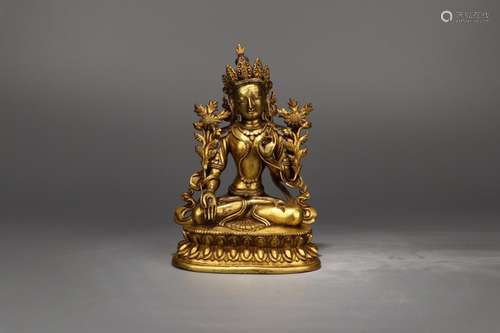 : copper and gold tara's statueLength 15 cm width 10 cm ...